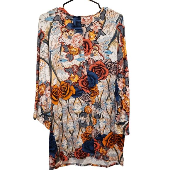 ASOS DESIGN Red Mini Dress Mixed Floral Print Lace Blouson Sleeve Womens Size 14 - Picture 8 of 11